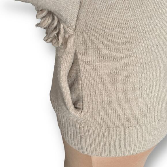 A.T by Atsuro Tayama Loop Knit 3/4 Sleeve Cardigan Sweater Tan Wool Alpaca 38 - Picture 4 of 12